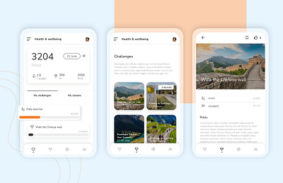 APP Health & wellbeing android app challenges design health interface sport ui uiux user ux web wellbeing