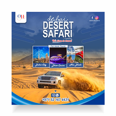 DUBAI DESERT SAFARI ( SOCIAL MEDIA POST) branding design graphic design logo vector