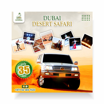 DUBAI DESERT SAFARI ( SOCIAL MEDIA POST) branding design graphic design logo vector