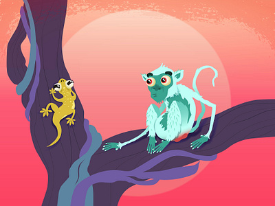 Mr. Monkey Shake animal illustration book illustration cartoon character design gecko illustration monkey vector vibrant colors
