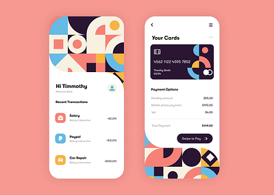 Payments App app design finances graphic design illustration mobile typography ui vector webapp
