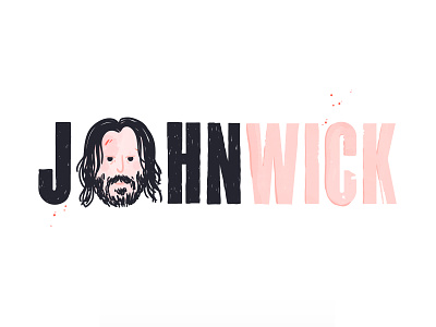 John Wick character charicature fan art hand drawn brushes highlighter brushes highlighters illustration illustrator brushes john wick keanu reeves side project brushes typography