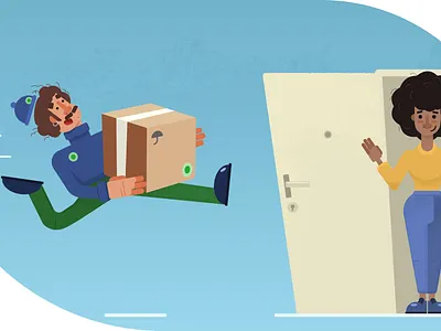 Illustrations for Delivery App app graphic app illustration cartoon character design delivery app flat flat design flat illustration illustration vector