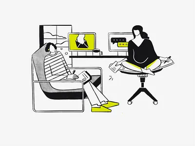 Survey 2d chill diversity handdrawn illustration illustrator office survey workplace