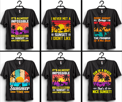 Summer T-shirt Design branding design graphic design illustration logo merch by amazon shirt summer summer design summer tree summert shirt design summervector sunset t shirtdesign typography vector vector art