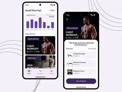 BuiLD 1.0 ~ Day 23 - Workout App adobe android app beginner branding build design designdrug dribbble figma illustration interactiondesign minimal motion graphics motiondesign ui watchmegrow workout
