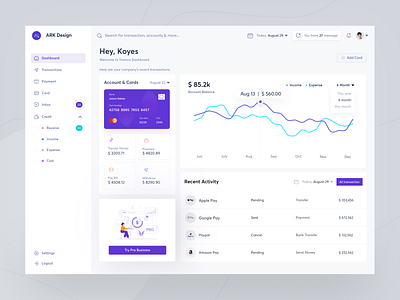 Finance Management (SaaS) by Koyes Ahmed for UI Deft on Dribbble