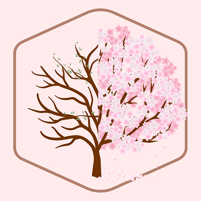 Cherry Blossom Spring Badge graphic design logo weekly warmup