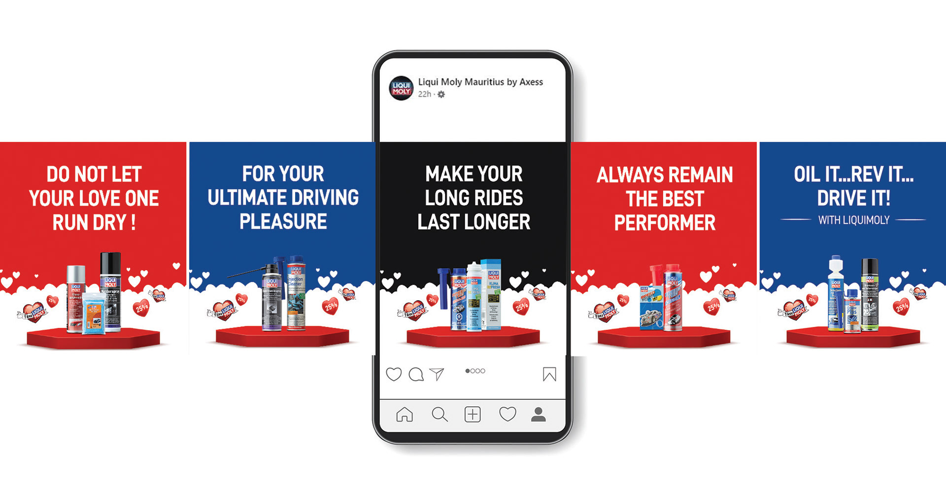 Liquimoly Valentines Campaign additives branding car care carousel design graphic design illustration illustrator instagram liquimoly marketing oil photoshop valentines valentines day vector