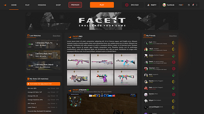 Faceit Redesign (idea) app design faceit graphic design ui ux web design