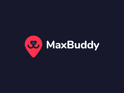 MaxBuddy Logotype branding dog location logo map mark minimal pet pets pin symbol tracker tracking