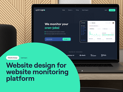 Uptimepro - Website design for monitoring performance clean website design landing page modern designs monitoring ui ux ui design uptime website website design website ui design