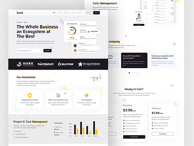 Business Management SaaS Landing Page ahmed tamjid business chart clean company finance finance website hero section management management saas website marketing minimalist modern pricing product design saas saaslanding page software startup tracking