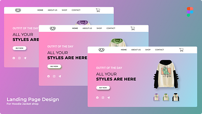 Hoodie Jacket Shop - Landing Page Design figma graphic design landing page desgin landing page design for jacket landing page for business ui