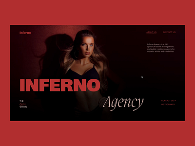 The Inferno Agency About Us Page 🔥 about us about us page agency animation banner fashion grid infinity grid landing model page modeling agency motion ui parallax promo promowebsite red scroll transition ui ux