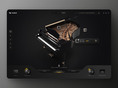 Modartt Piano Plugin 3d app design microphone music piano plugin product ui ux vst