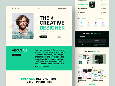 Designer Portfolio Landing Page besnik design landing page portfolio product design uihut uiux design uiux design agency web deisgn website design