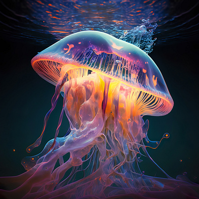 Jellyfish 3d Art 3d design graphic design illustration typography vector