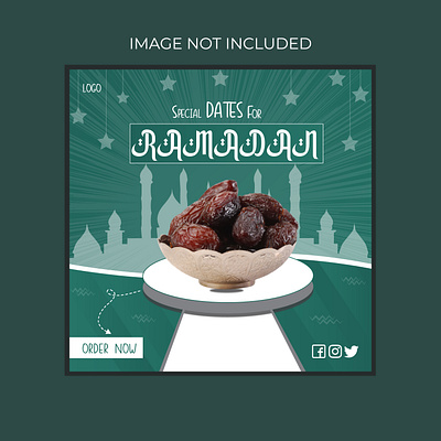 Social Media Dates Sale post design For Ramadan. adobe illustrator dates dates sale design graphic designer islam marketing muslim ramadan social media social media post design template vector