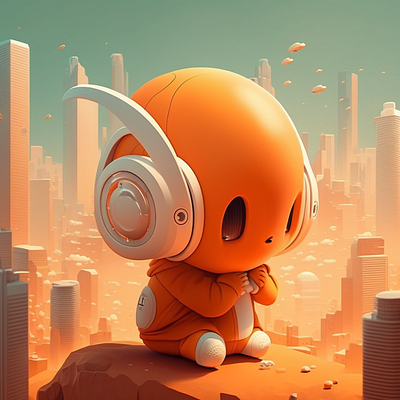 The future is lonely 3d illustration ui 插图 设计