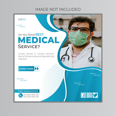 Social Media Medical Post Design. adobe illustrator business design doctor graphic designer hospital marketing medical post design promotion social media social media post design template vector