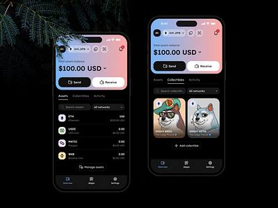 Crypto wallet - Mobile app app app design blockchain crypto crypto currency crypto wallet cryptocurrency ethereum financial mobile app mobile design mobile ui wallet web3