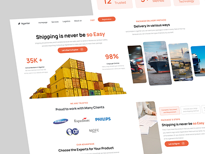 Nganter🛳️ - Logistics Landing Page design illustration mobile app mobile app design mobile design mobile ui moblieapp ui