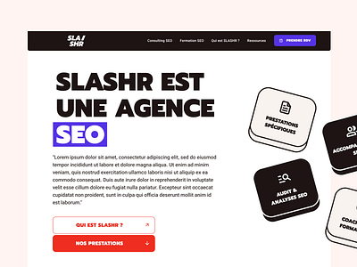 Slashr ✱ Header Landing page Design landing page section seo agency ui ux webdesign website