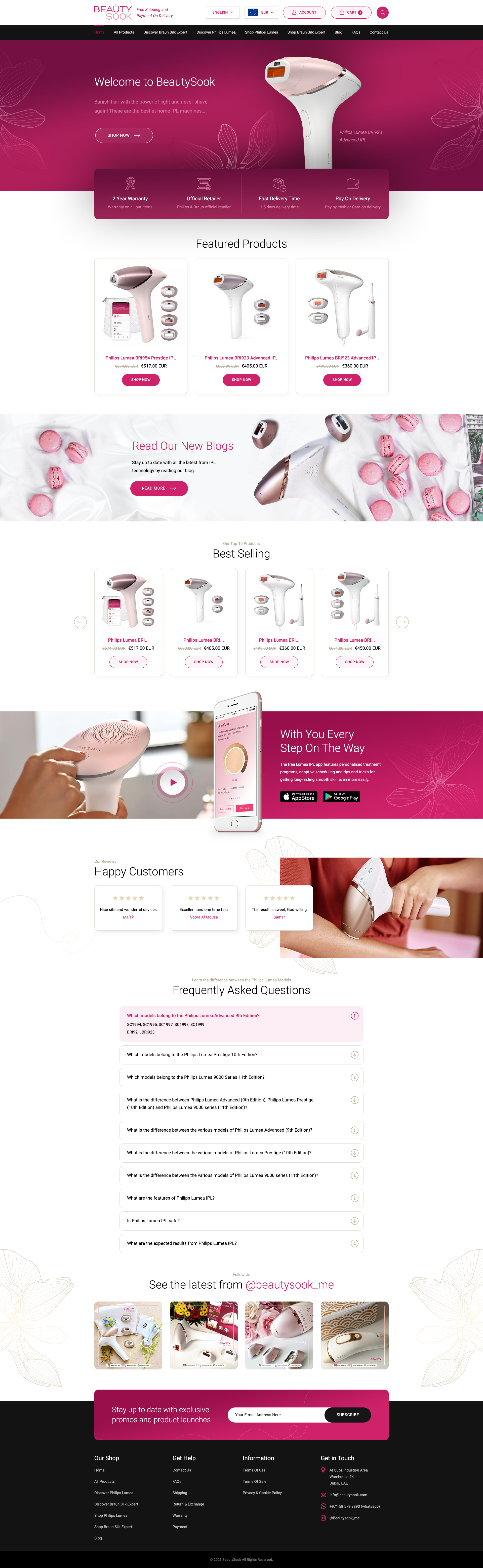E-commerce website for selling IPL devices beauty design ecommerce shop ui ux web webdesign