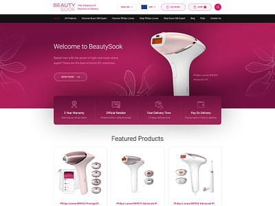 E-commerce website for selling IPL devices beauty design ecommerce shop ui ux web webdesign