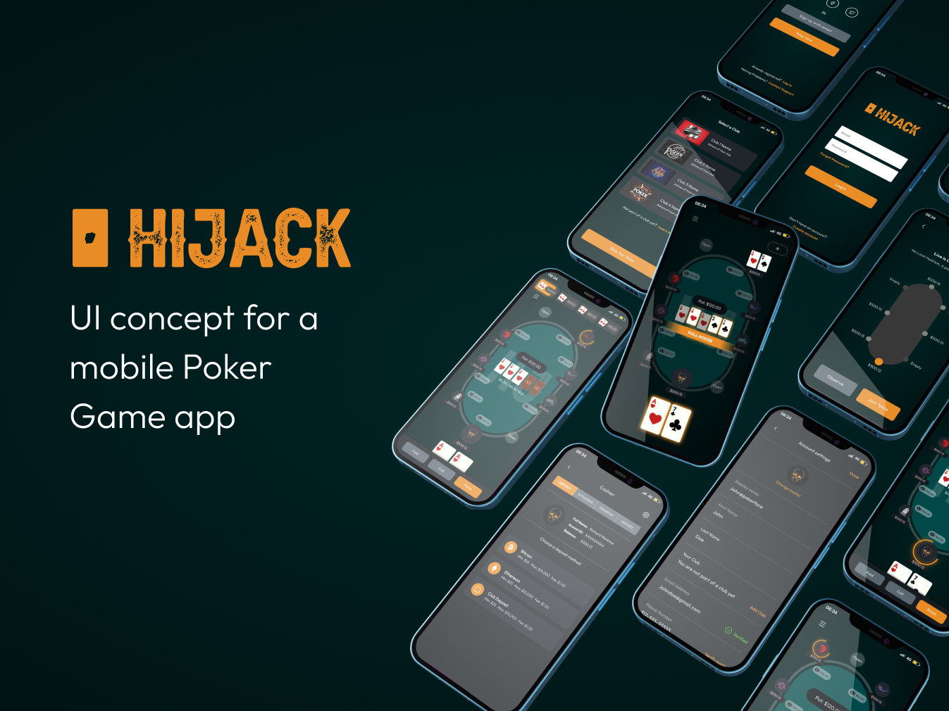 Mobile Poker Game UI by Lorena Vargas on Dribbble