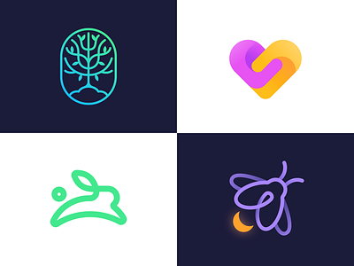 Symbols app application brand branding flat health heart icon icon design illustration innovation logo rabbit symbol tech vector