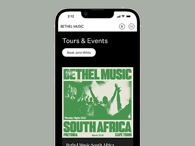 Music Events Mobile App app design artists booking concert conference entertainment event festival green meetup mobile design music seminar singer social event songs south africa ticket ticket app worship