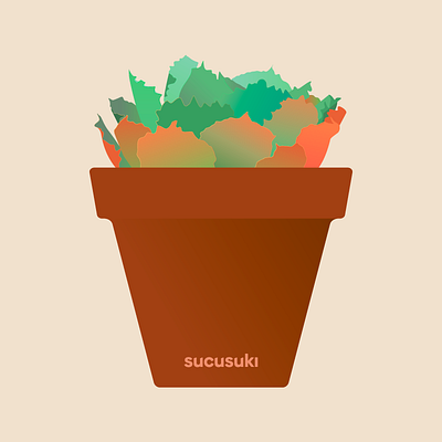 Succulent color illustration plant vector