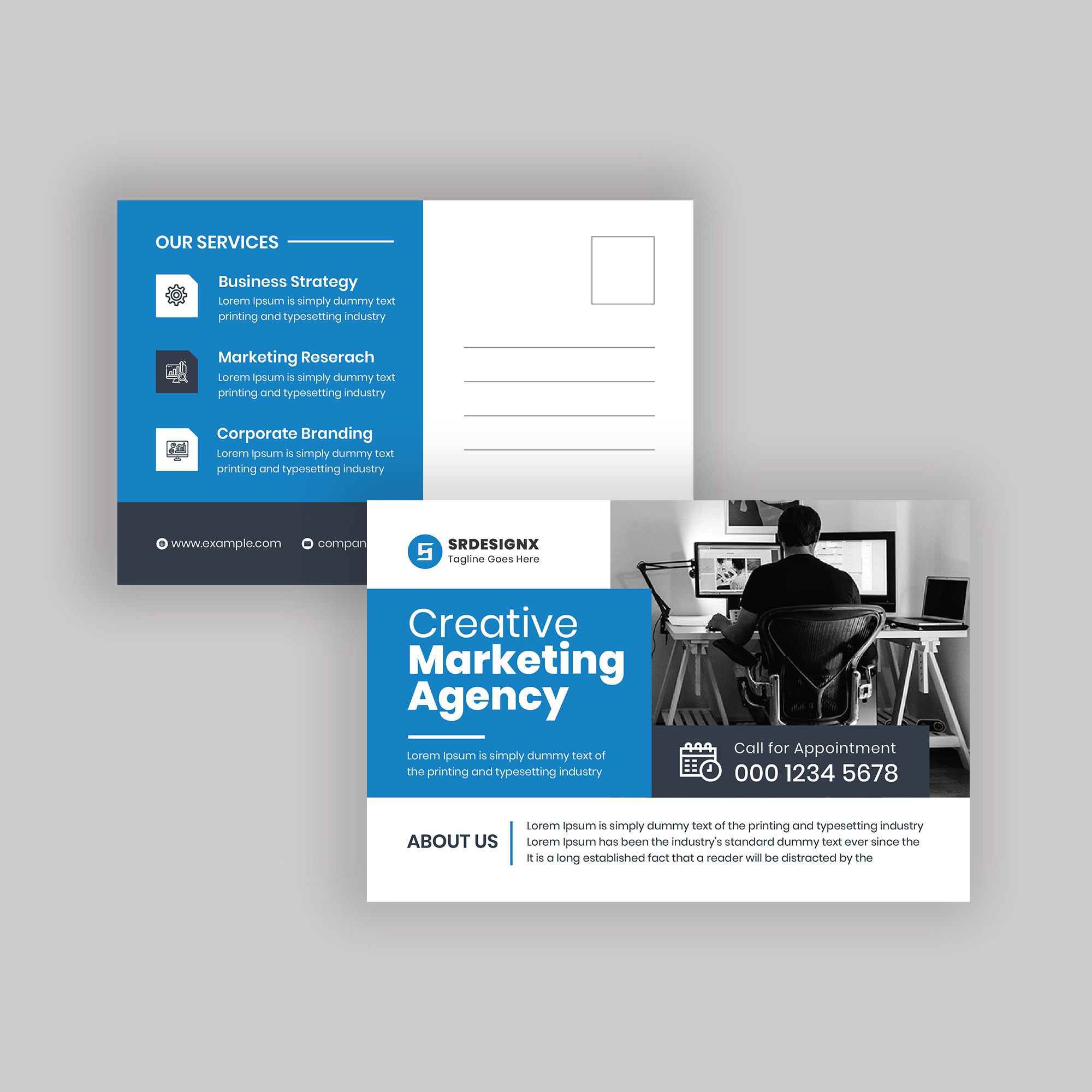 Corporate Eddm Or Post Card Design Template ads banner branding commercial company corporate eddm graphic design marketing pamphlet post card postal cards