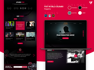 Web Template Concept for a Production House branding design figma team vcs ui voyantt consultancy services web design web template website website design