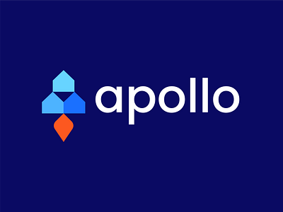 apollo apollo branding home house logo real estate roket space speed