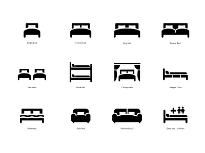 Bedding icon set branding graphic design icon vector