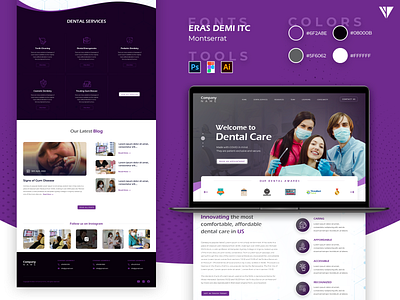 Web Template Concept for a Dentist branding dental clinic dentist design figma photoshop team vcs ui design ui ux ux voyantt consultancy services web design website development wordpress