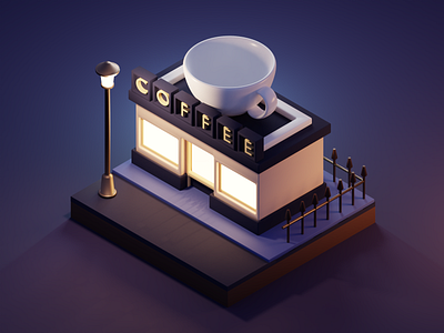 Blender - Coffee Shop 3d