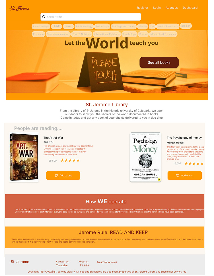 St. JEROME Library by Adama Valentina Ufedojo on Dribbble