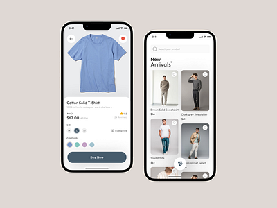 Minimal Clothing App app design ui ux
