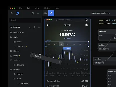 Drop to view editor ui nodes portfolio ui ux