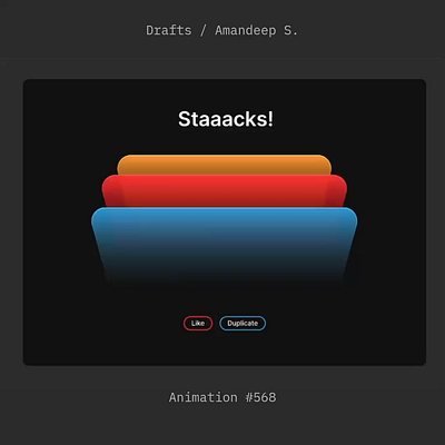 Staaacks (Animated in Figma) animation design figma illustration minimal vector