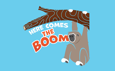 Here Comes the Boom design fun gibbon graphic design illo illustration merch monkey vector zoo