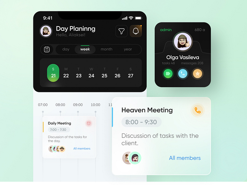 Calendar UI designs, themes, templates and downloadable graphic ...
