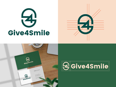 give4smile logo 4 logo branding design g logo g4s logo graphic design logo logo branding logo desig s logo typography vector