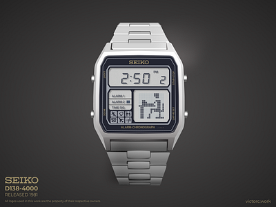 SEIKO D138-4000 animation classic design designinspiration drawing figma icon illustration matrix retrowatch seiko skeuomorphism ui vector watch