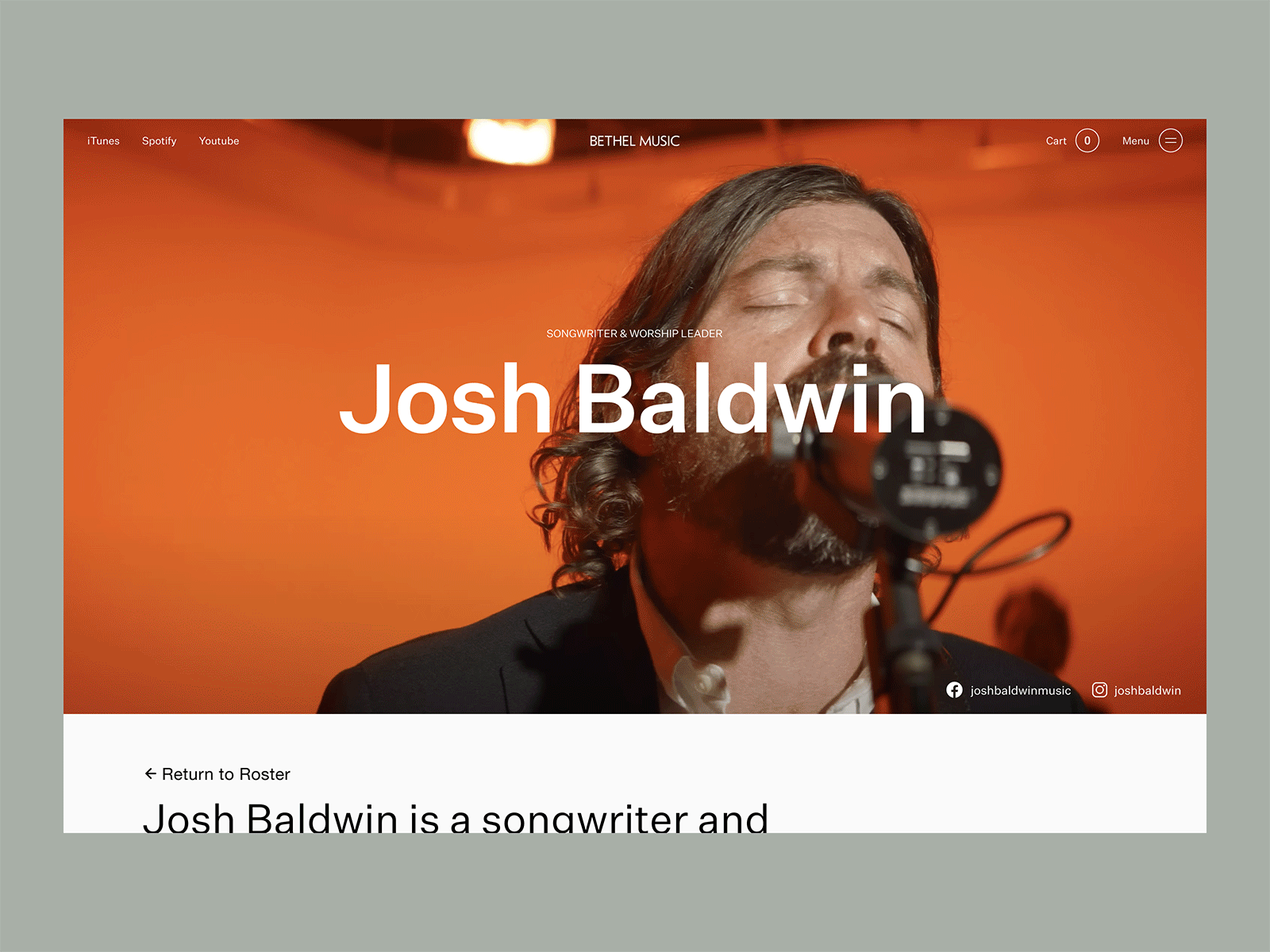 Josh Baldwin — Music Artist Website album artist band band merch god grid guitar jesus music musician personal brand player portfolio singers ticket typography web webflow website worship