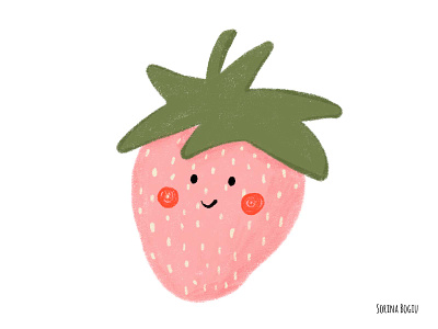Sweet Strawberry cute design fresh fun illustration illustrator kidsillustration pink smile spring strawberry